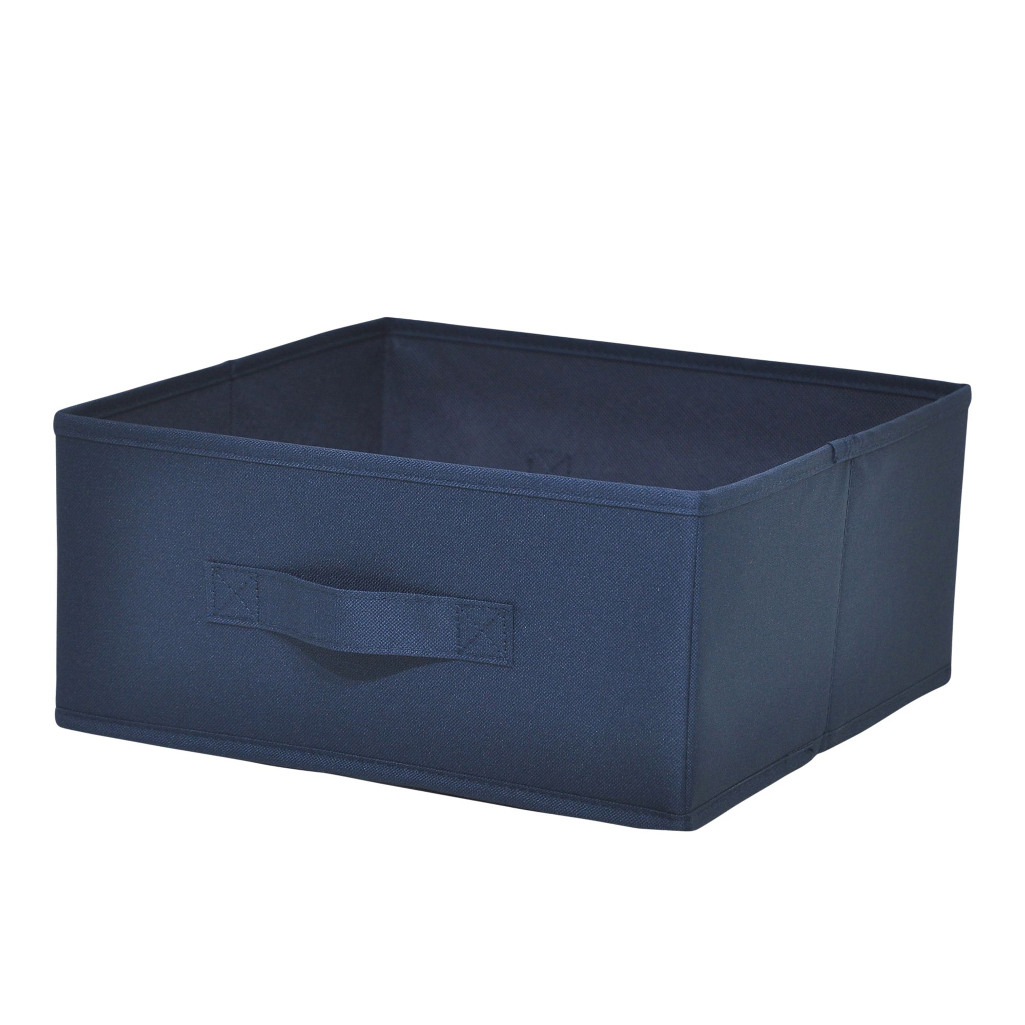 GoodHome Mixxit Dark blue Cardboard, polyester (PES) & polypropylene (PP) Storage basket (H)14cm (W)31cm
