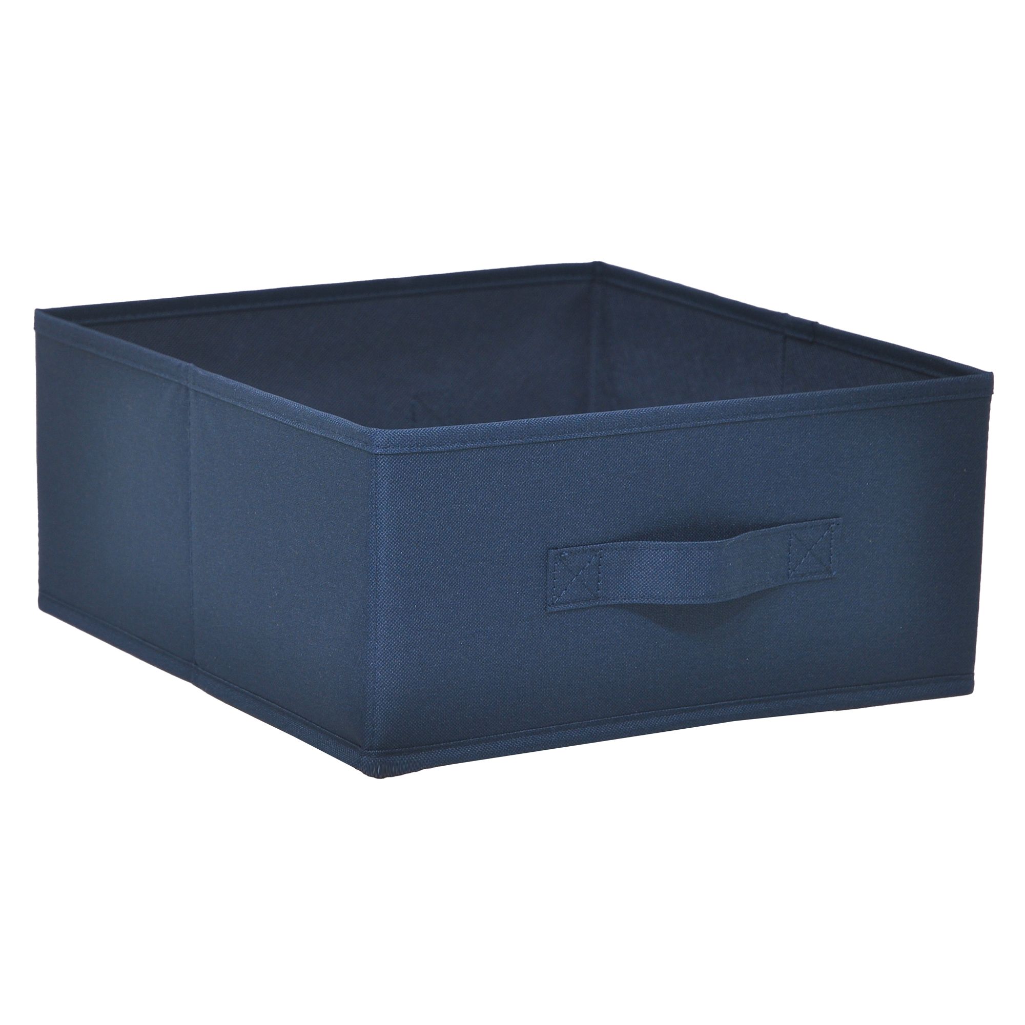GoodHome Mixxit Dark blue Cardboard, polyester (PES) & polypropylene (PP) Storage basket (H)14cm (W)31cm