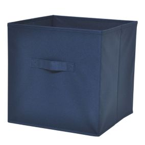 GoodHome Mixxit Dark blue Cardboard, polyester (PES) & polypropylene (PP) Storage basket (H)31cm (W)31cm