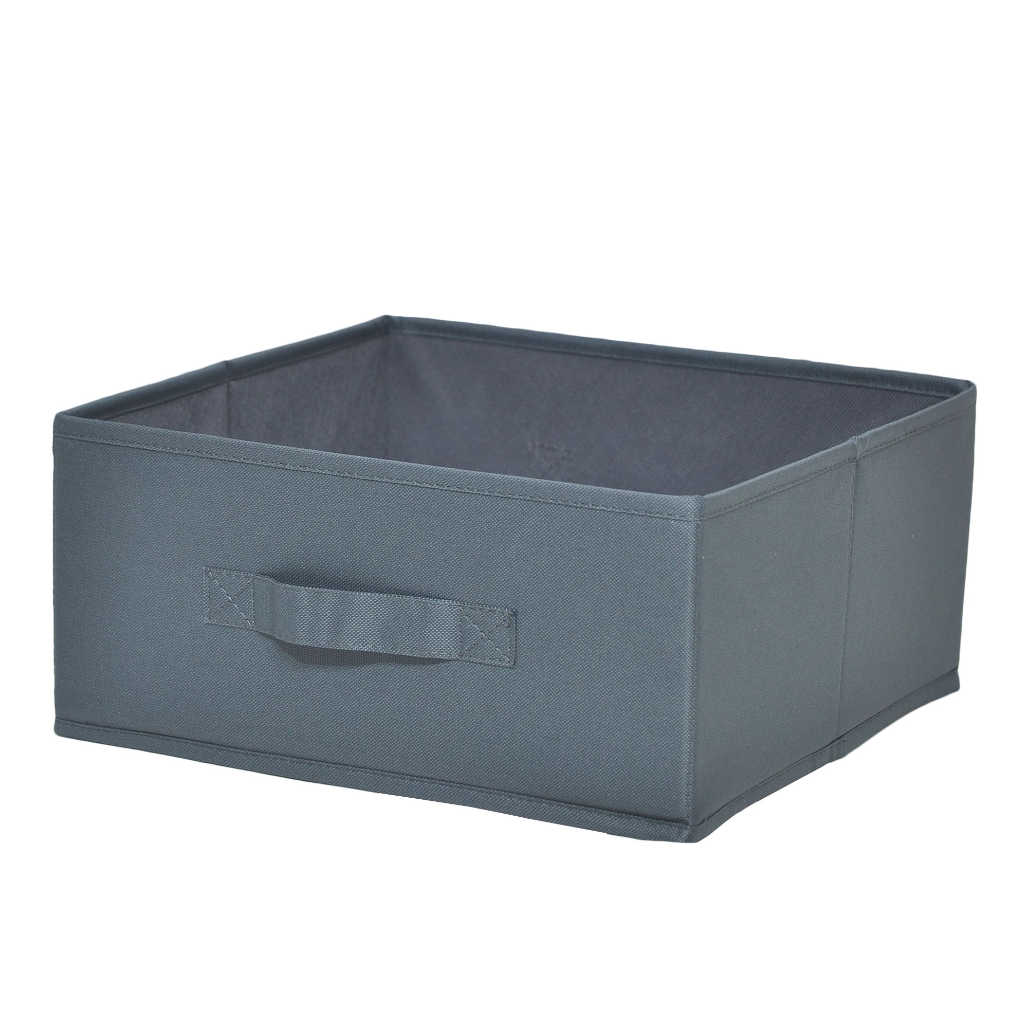GoodHome Mixxit Dark grey Cardboard, polyester (PES) & polypropylene (PP) Storage basket (H)14cm (W)31cm