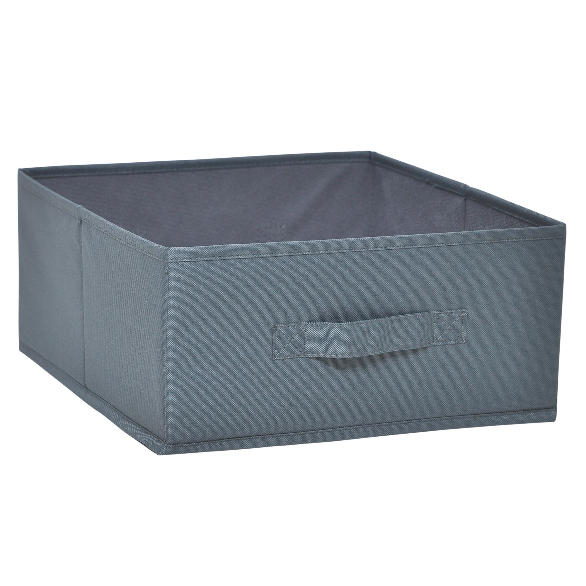GoodHome Mixxit Dark grey Cardboard, polyester (PES) & polypropylene (PP) Storage basket (H)14cm (W)31cm