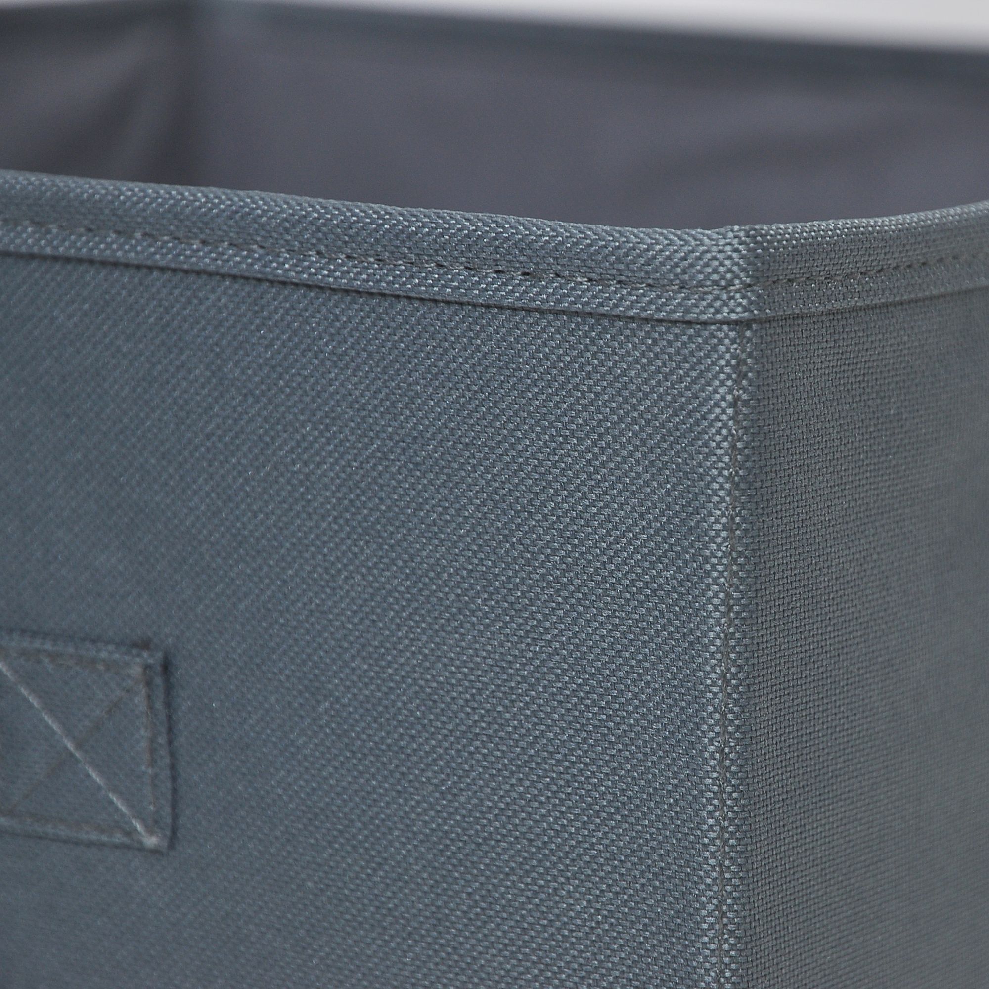 GoodHome Mixxit Dark grey Cardboard, polyester (PES) & polypropylene (PP) Storage basket (H)14cm (W)31cm