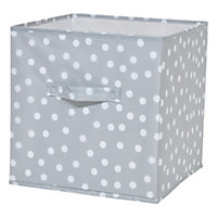 GoodHome Mixxit Dots Light grey Storage basket (H)31cm (W)31cm (D)31cm