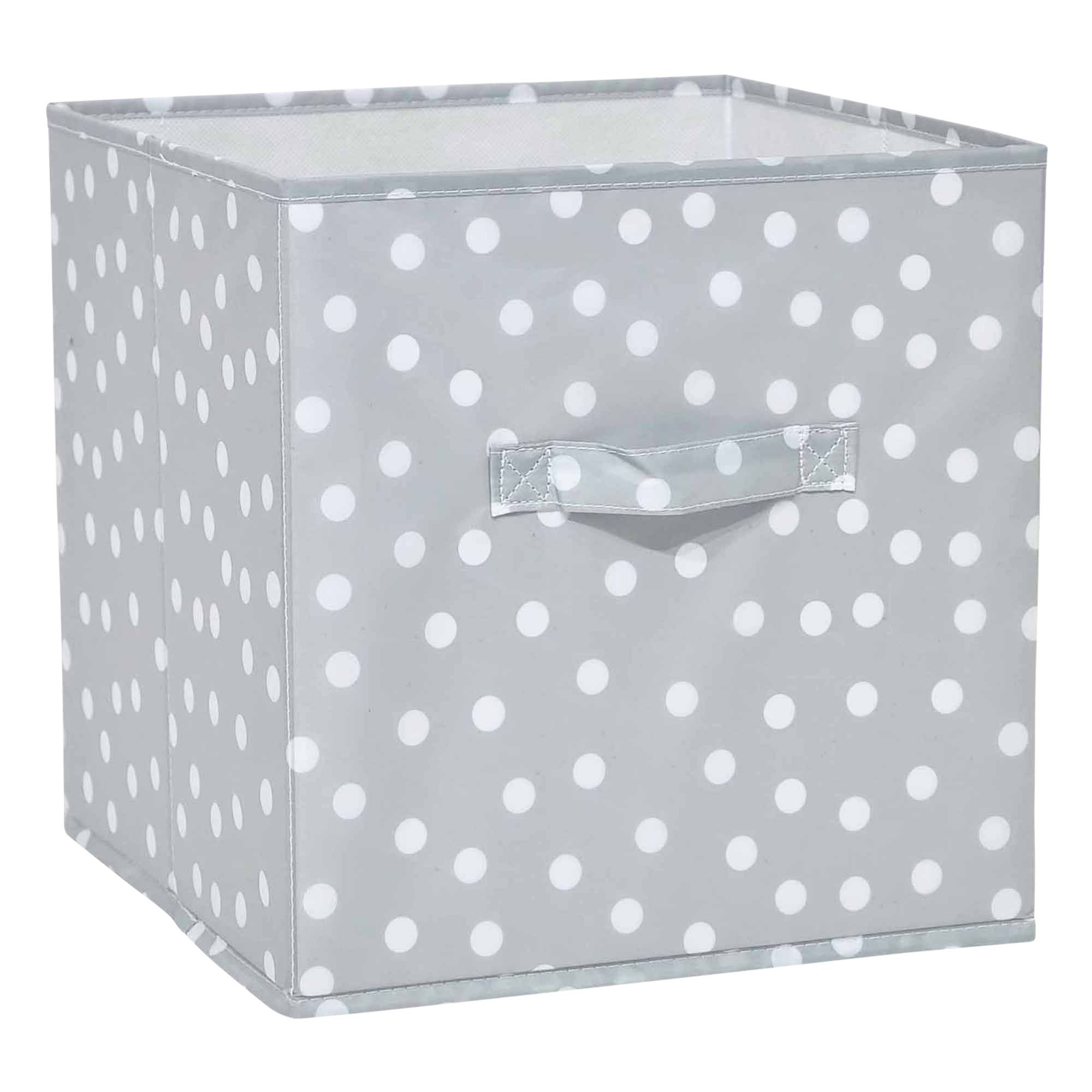 GoodHome Mixxit Dots Light grey Storage basket (H)31cm (W)31cm (D)31cm