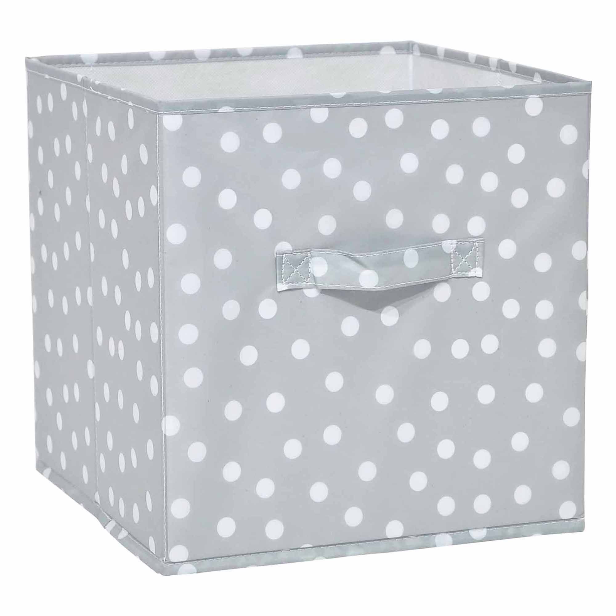 GoodHome Mixxit Dots Light grey Storage basket (H)31cm (W)31cm (D)31cm