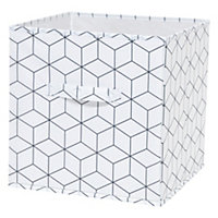 GoodHome Mixxit Graphic geo Black & white Storage basket (H)31cm (W)31cm (D)31cm