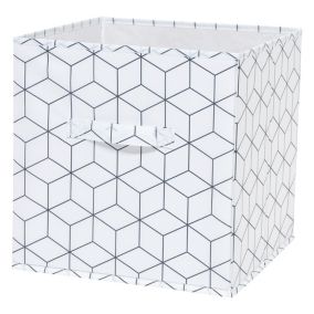 GoodHome Mixxit Graphic geo Black & white Storage basket (H)31cm (W)31cm (D)31cm