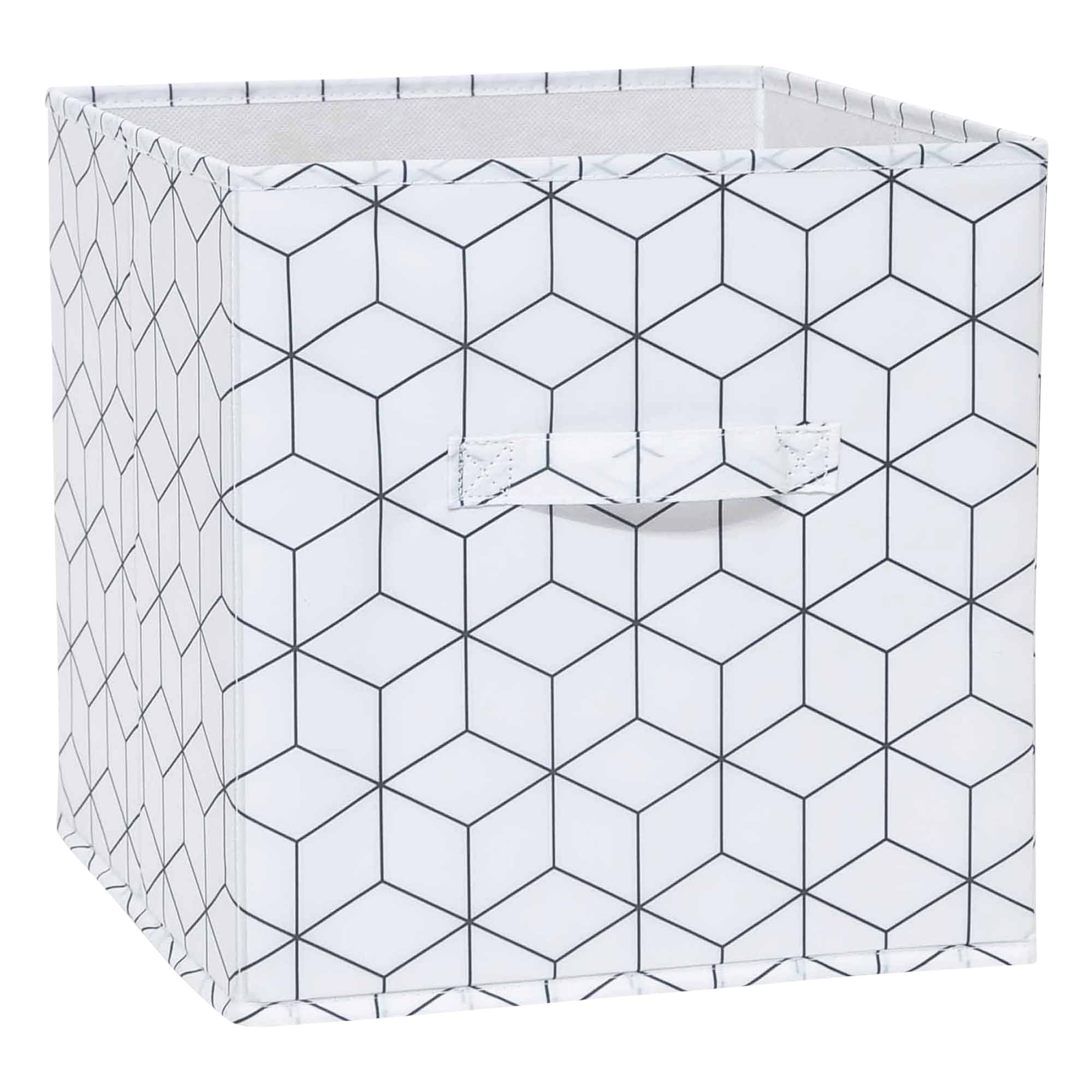 GoodHome Mixxit Graphic geo Black & white Storage basket (H)31cm (W)31cm (D)31cm