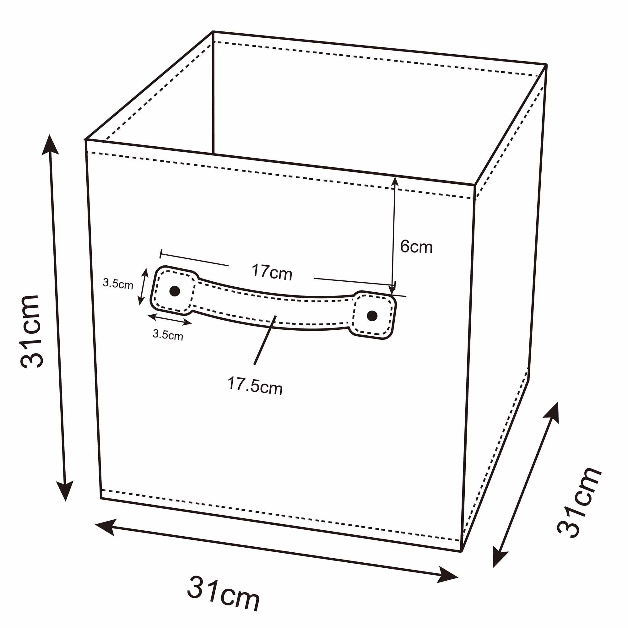 GoodHome Mixxit Grey Cardboard, polyester (PES) & polypropylene (PP) Storage basket (H)31cm (W)31cm