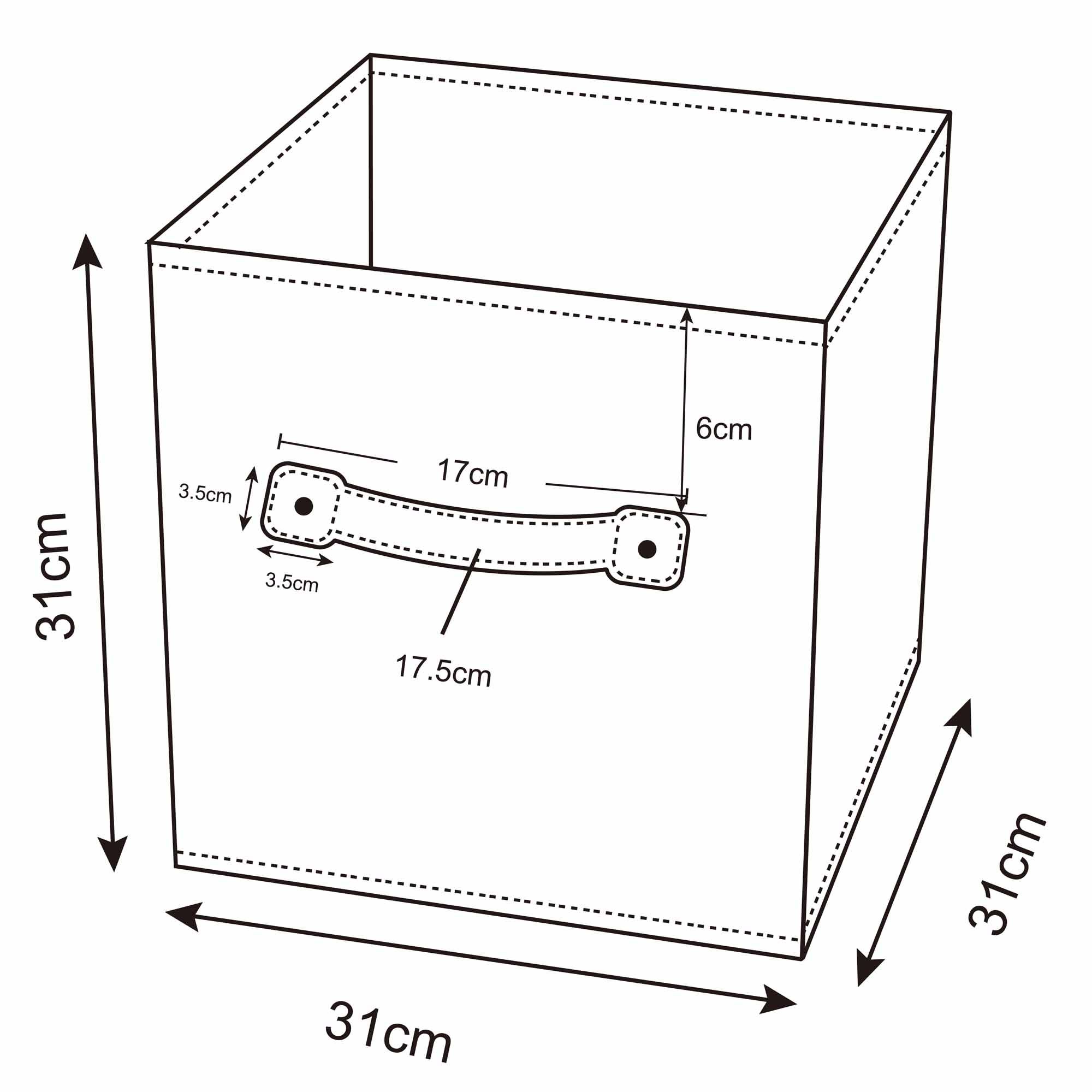 GoodHome Mixxit Grey Cardboard, polyester (PES) & polypropylene (PP) Storage basket (H)31cm (W)31cm