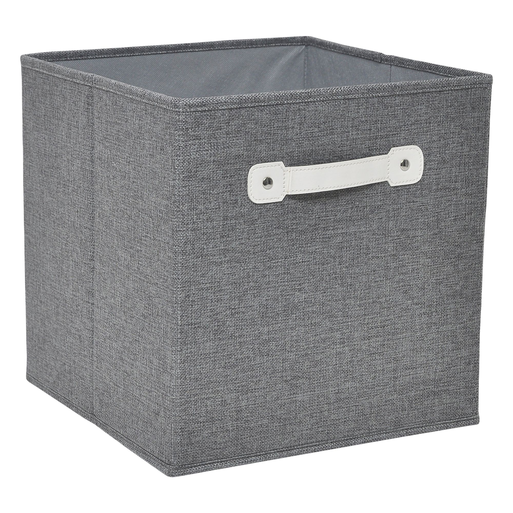 GoodHome Mixxit Grey Cardboard, polyester (PES) & polypropylene (PP) Storage basket (H)31cm (W)31cm
