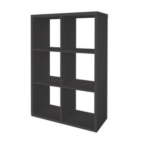 GoodHome Mixxit Grey Freestanding 6 shelf Rectangular Shelving unit, (H)1080mm (W)735mm