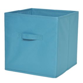 GoodHome Mixxit Light blue Cardboard, polyester (PES) & polypropylene (PP) Storage basket (H)31cm (W)31cm