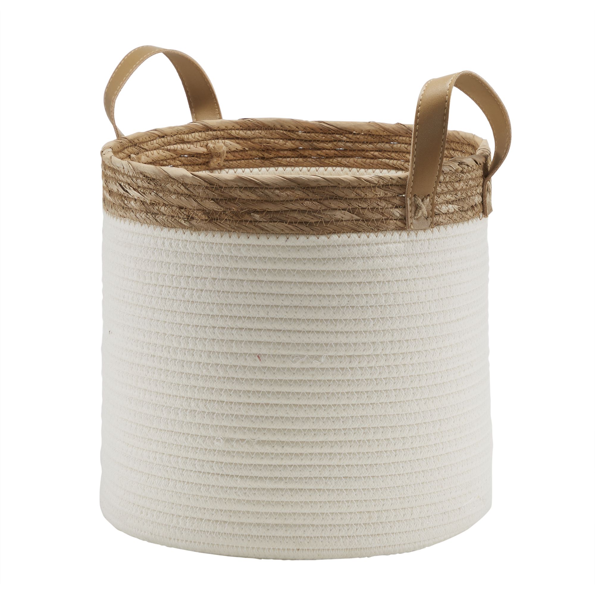 GoodHome Mixxit Natural Cotton Storage basket (H)36cm (W)30cm (D)30cm