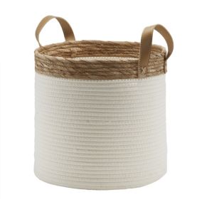 GoodHome Mixxit Natural Cotton Storage basket (H)36cm (W)30cm (D)30cm