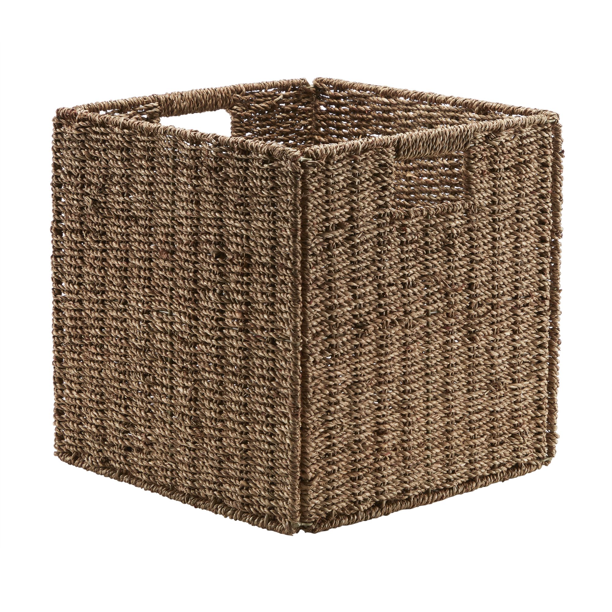 GoodHome Mixxit Natural Seagrass Storage basket (H)30cm (W)30cm (D)30cm ...