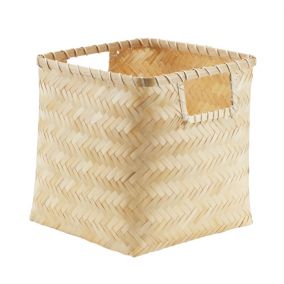 GoodHome Mixxit Natural Wood Storage basket (H)30cm (W)30cm (D)30cm