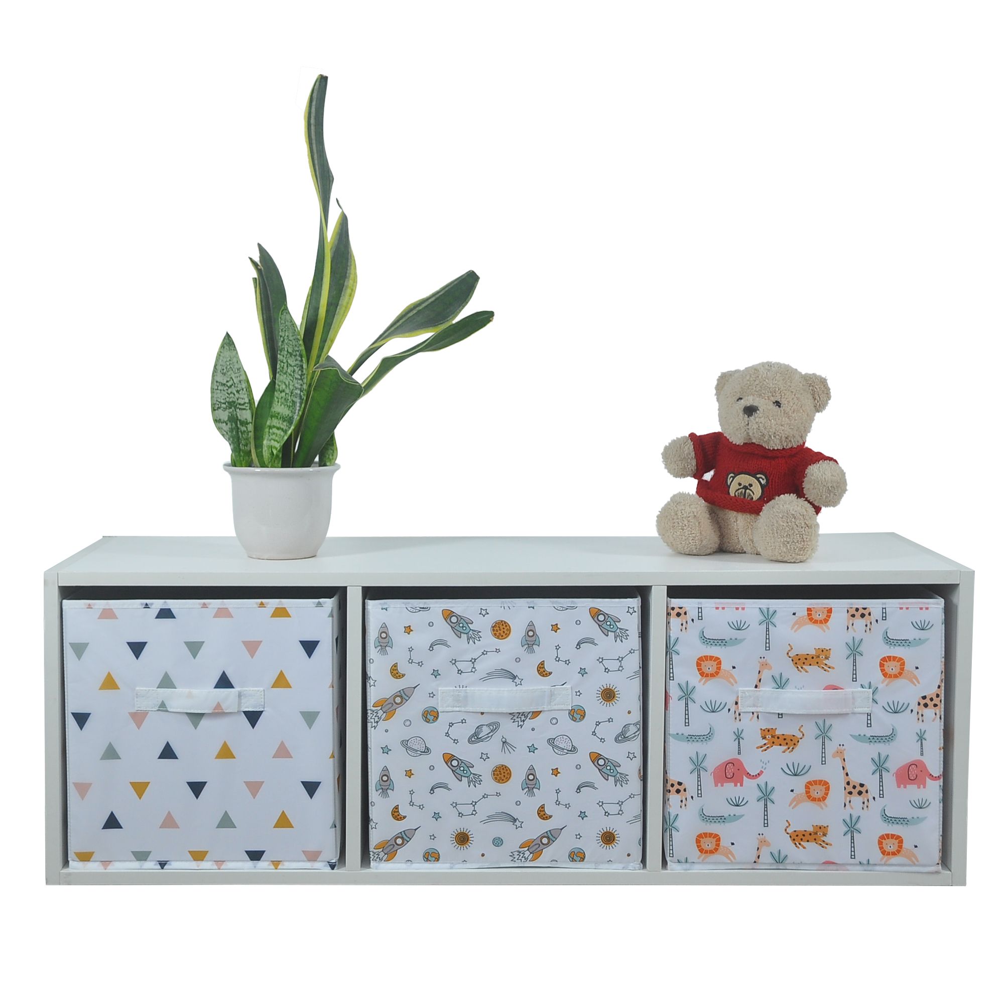 GoodHome Mixxit Triangle pattern Multicolour Storage basket (H)31cm (W)31cm (D)31cm