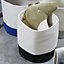 GoodHome Mixxit White & black rope effect Cotton Storage basket (H)30cm (W)30cm (D)30cm
