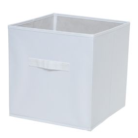 GoodHome Mixxit White Cardboard, polyester (PES) & polypropylene (PP) Storage basket (H)31cm (W)31cm