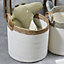 GoodHome Mixxit White Cotton Storage basket (H)36cm (W)30cm (D)30cm