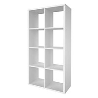 GoodHome Mixxit White Freestanding 8 shelf Rectangular Shelving unit, (H)1426mm (W)735mm