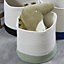 GoodHome Mixxit White & green Cotton Storage basket (H)30cm (W)30cm (D)30cm