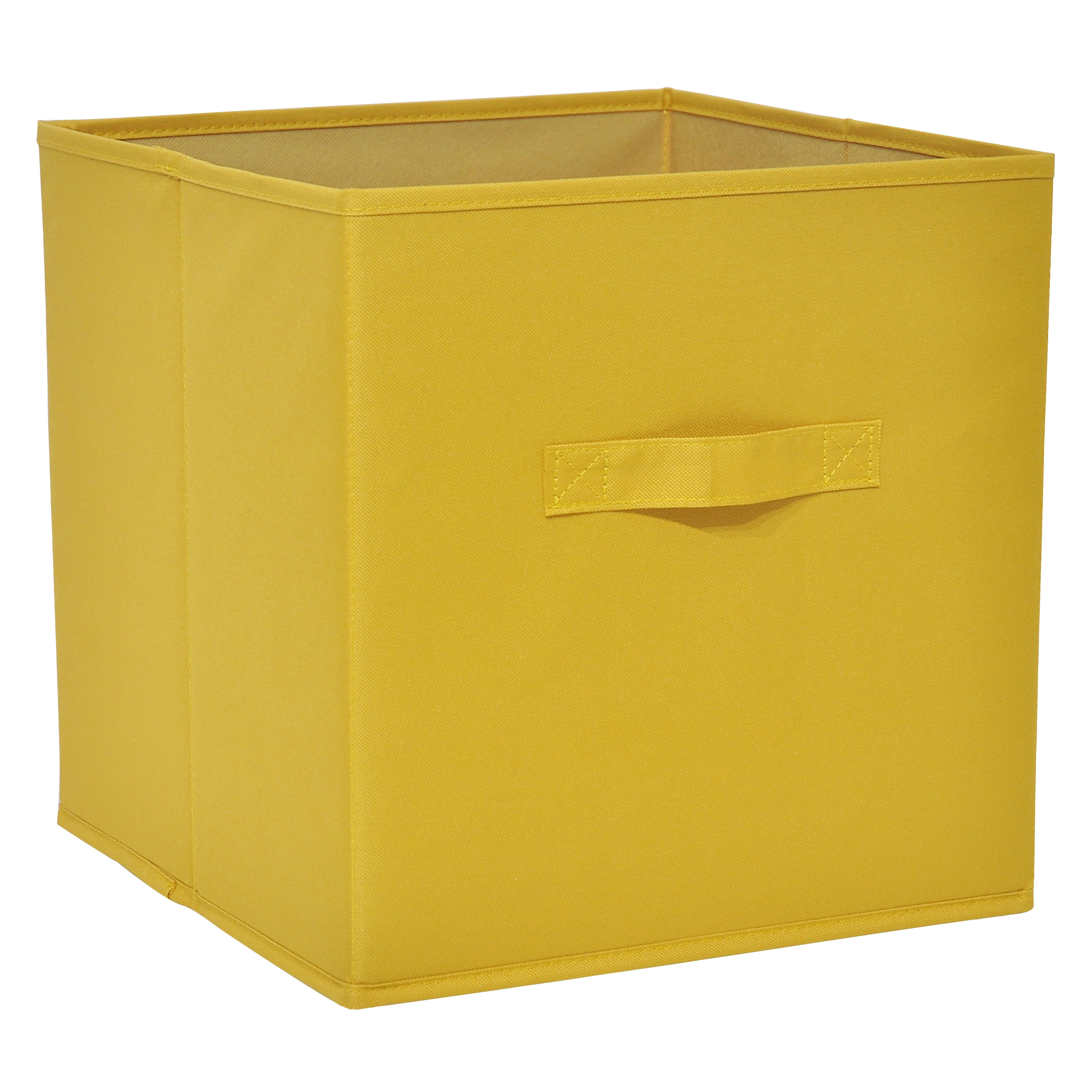 GoodHome Mixxit Yellow Cardboard, polyester (PES) & polypropylene (PP) Storage basket (H)31cm (W)31cm