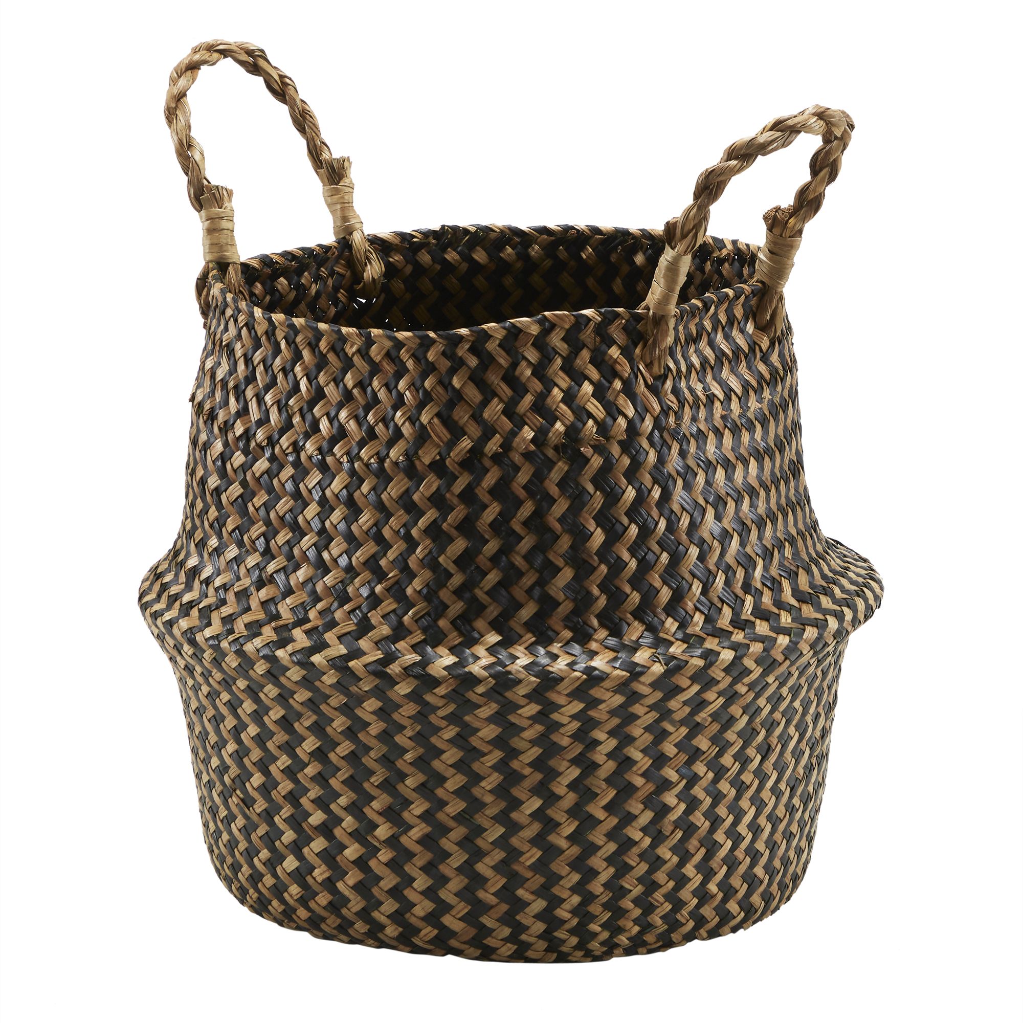 GoodHome Mixxit Zig zag Natural Seagrass Storage basket (H)36cm (W)30cm (D)30cm