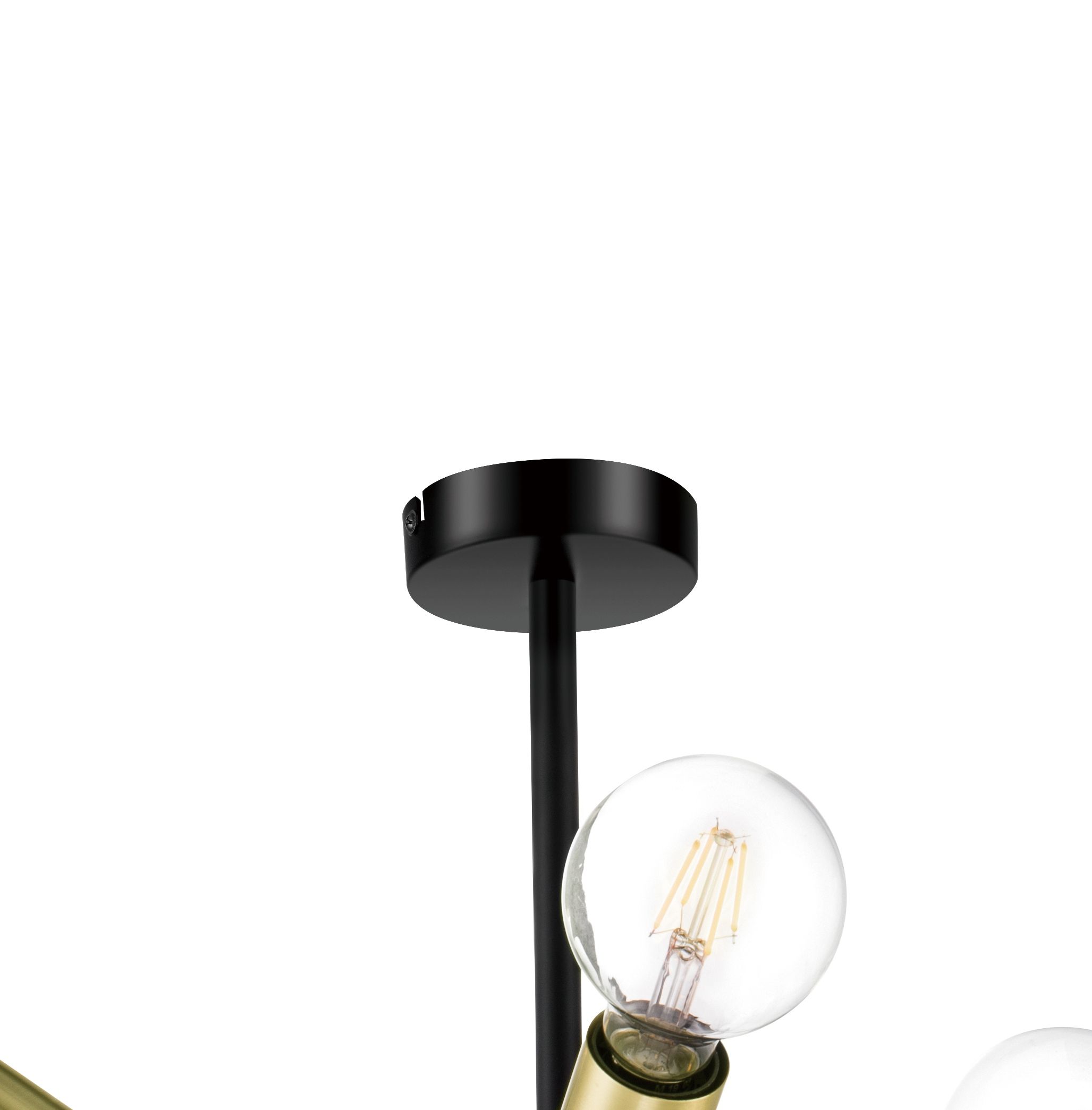 GoodHome Monzoni Satin Black Gold effect 6 Lamp Pendant ceiling light, (Dia)515mm