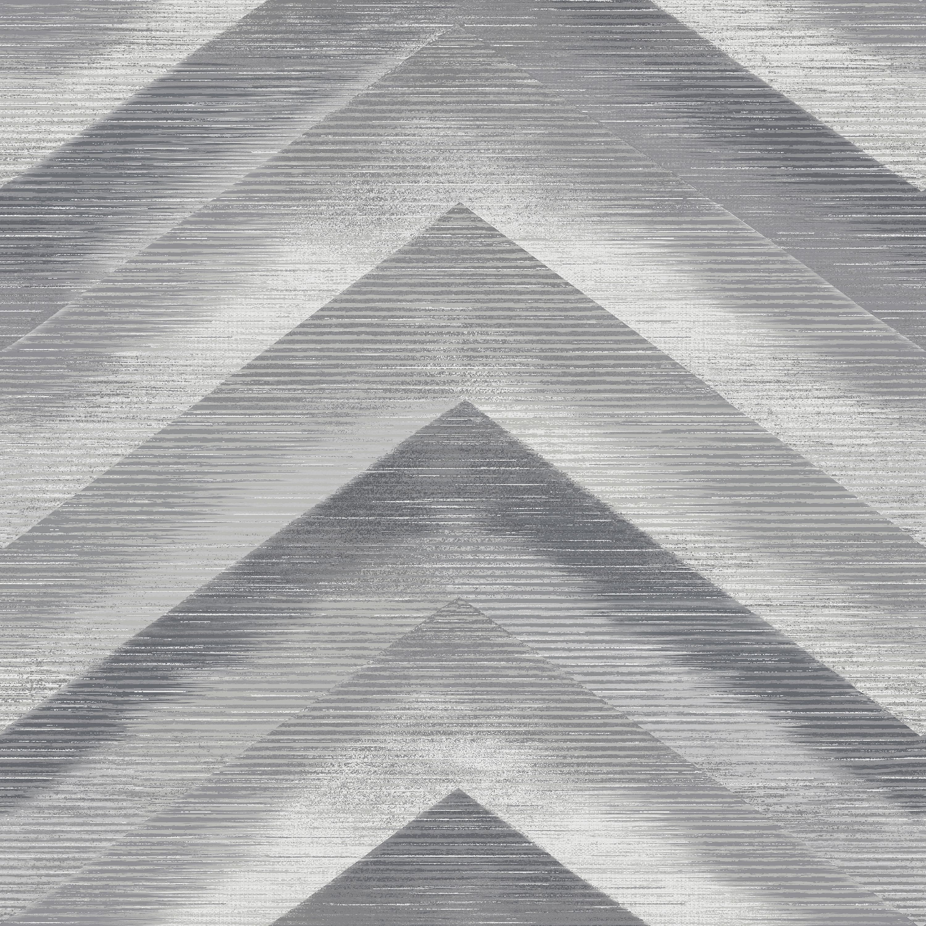 GoodHome Moone Grey Geometric chevron Textured Wallpaper