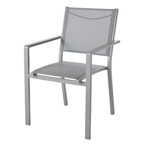 GoodHome Moorea Grey Metal Armchair
