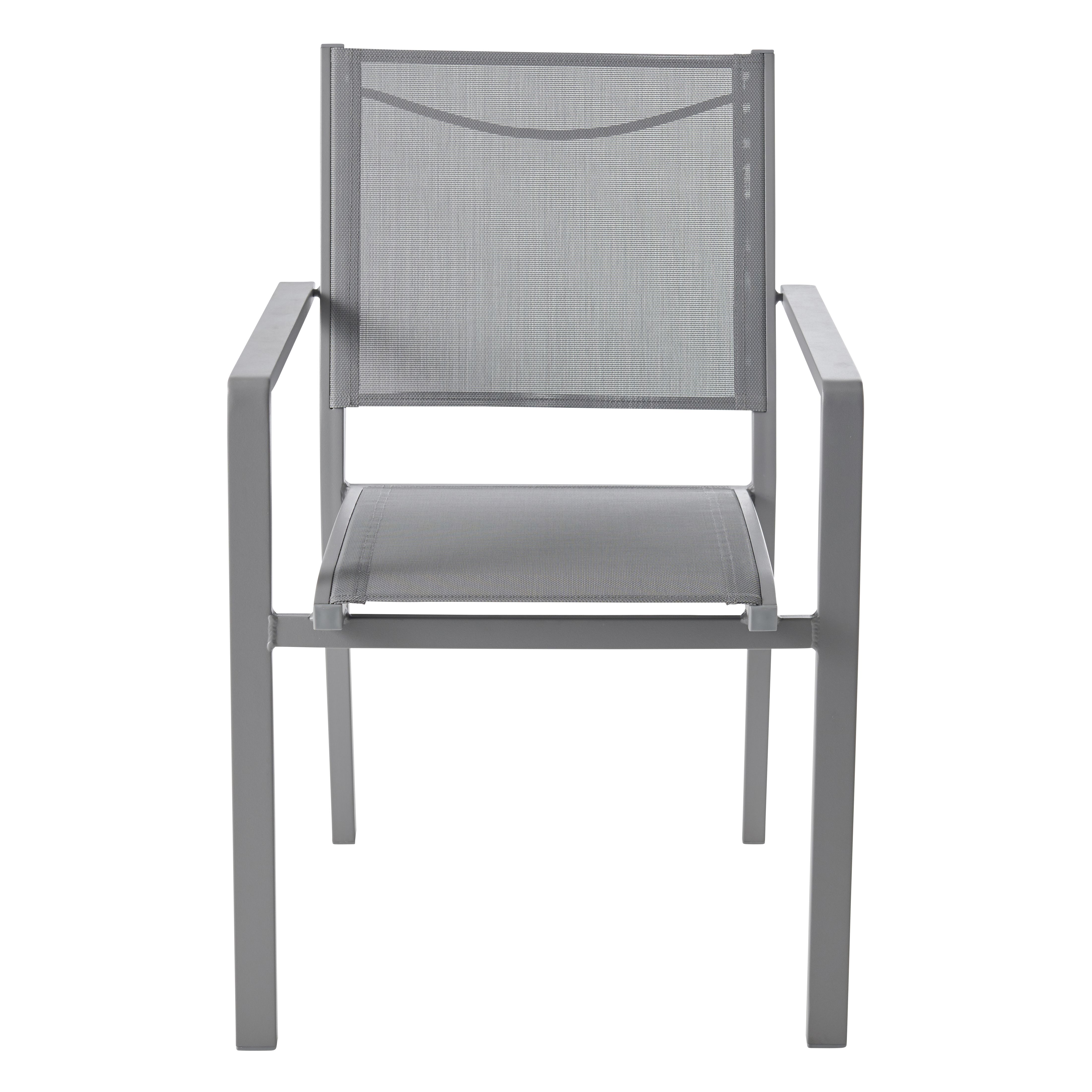 GoodHome Moorea Grey Metal Armchair