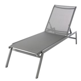 GoodHome Moorea Grey Metal Sun lounger