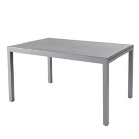 GoodHome Moorea Steel grey Aluminium 8 seater Extendable Rectangular Table