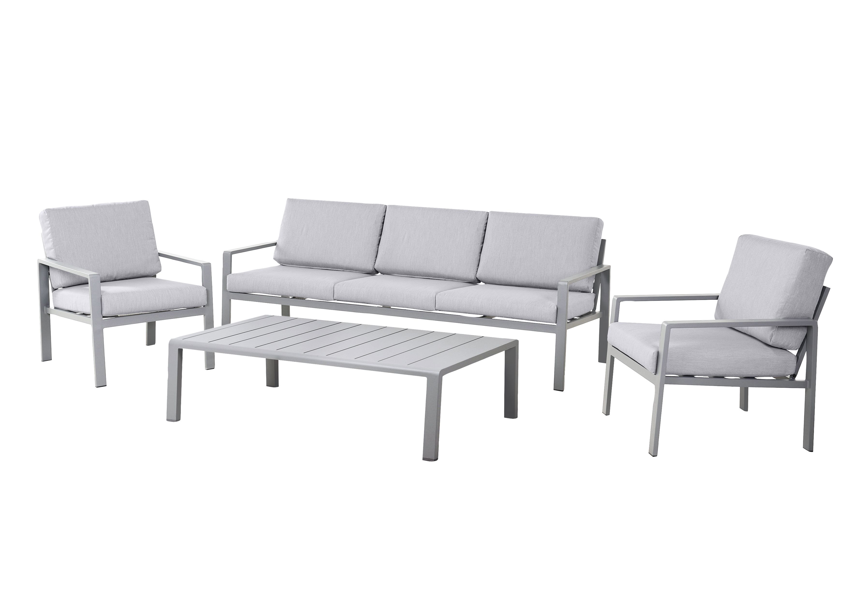GoodHome Moorea Steel grey Metal 5 Seater