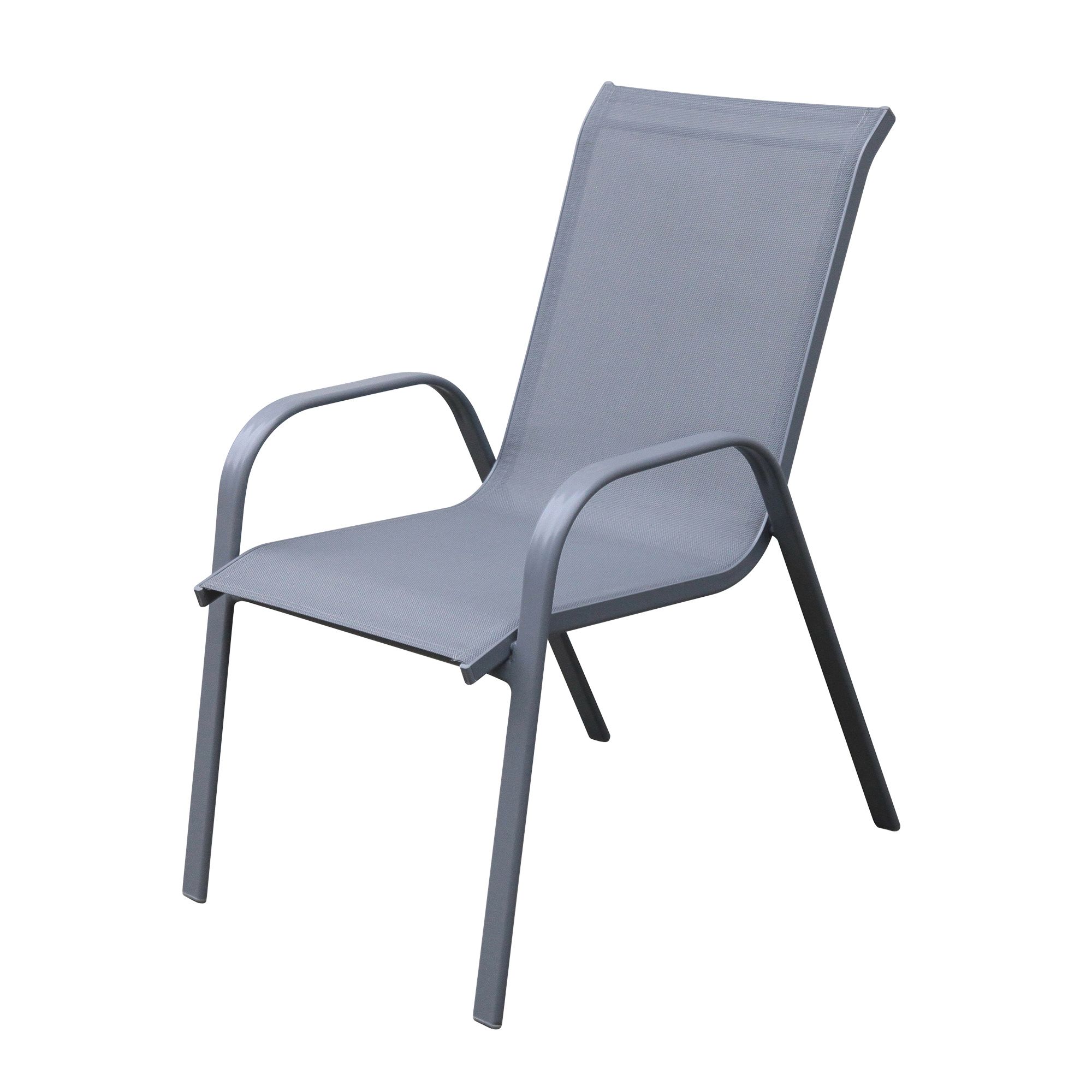 GoodHome Moorea Steel grey Metal Plain Armchair