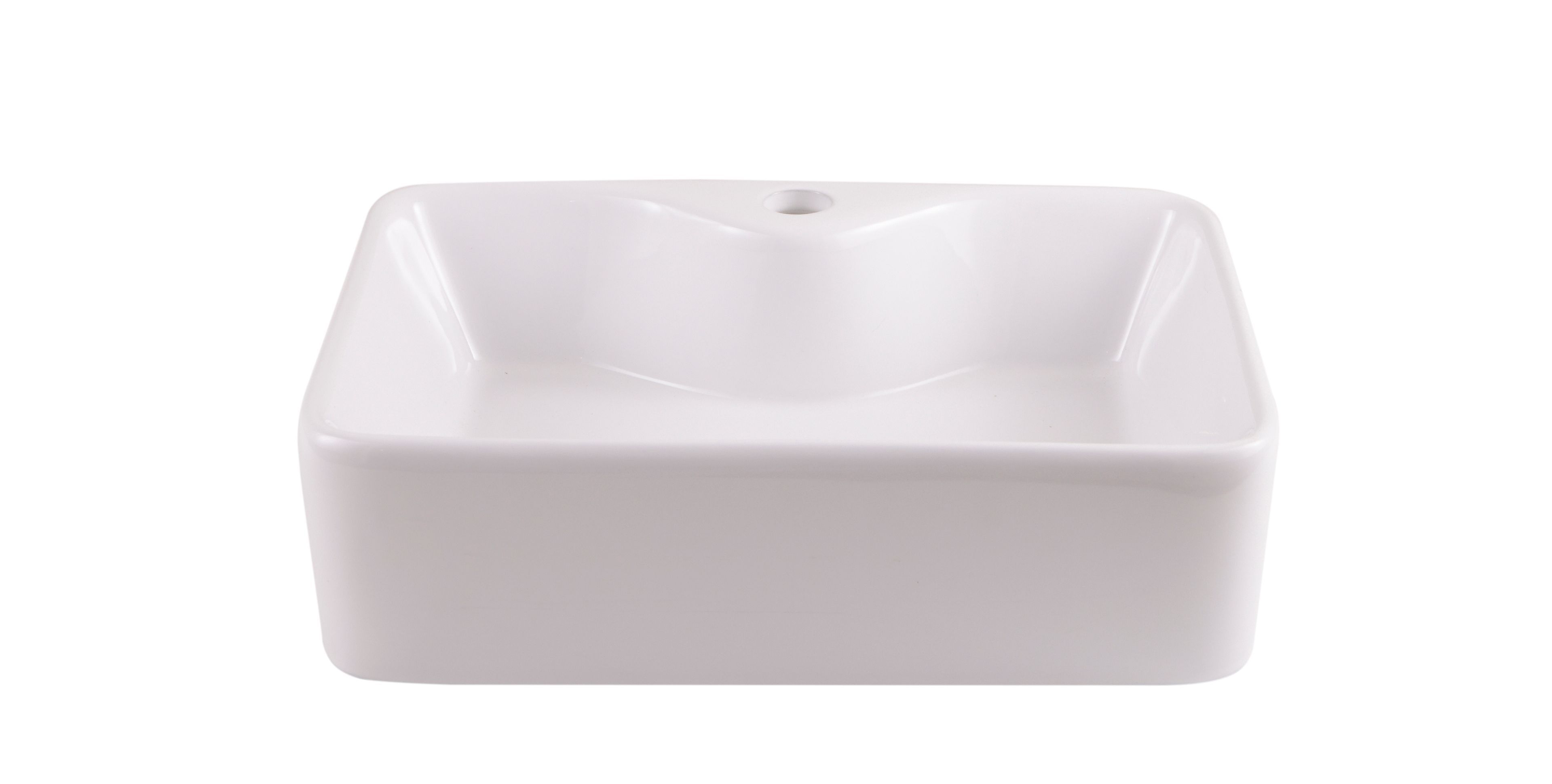 GoodHome Morfa Gloss White Rectangular Counter top Basin (W)48.5cm