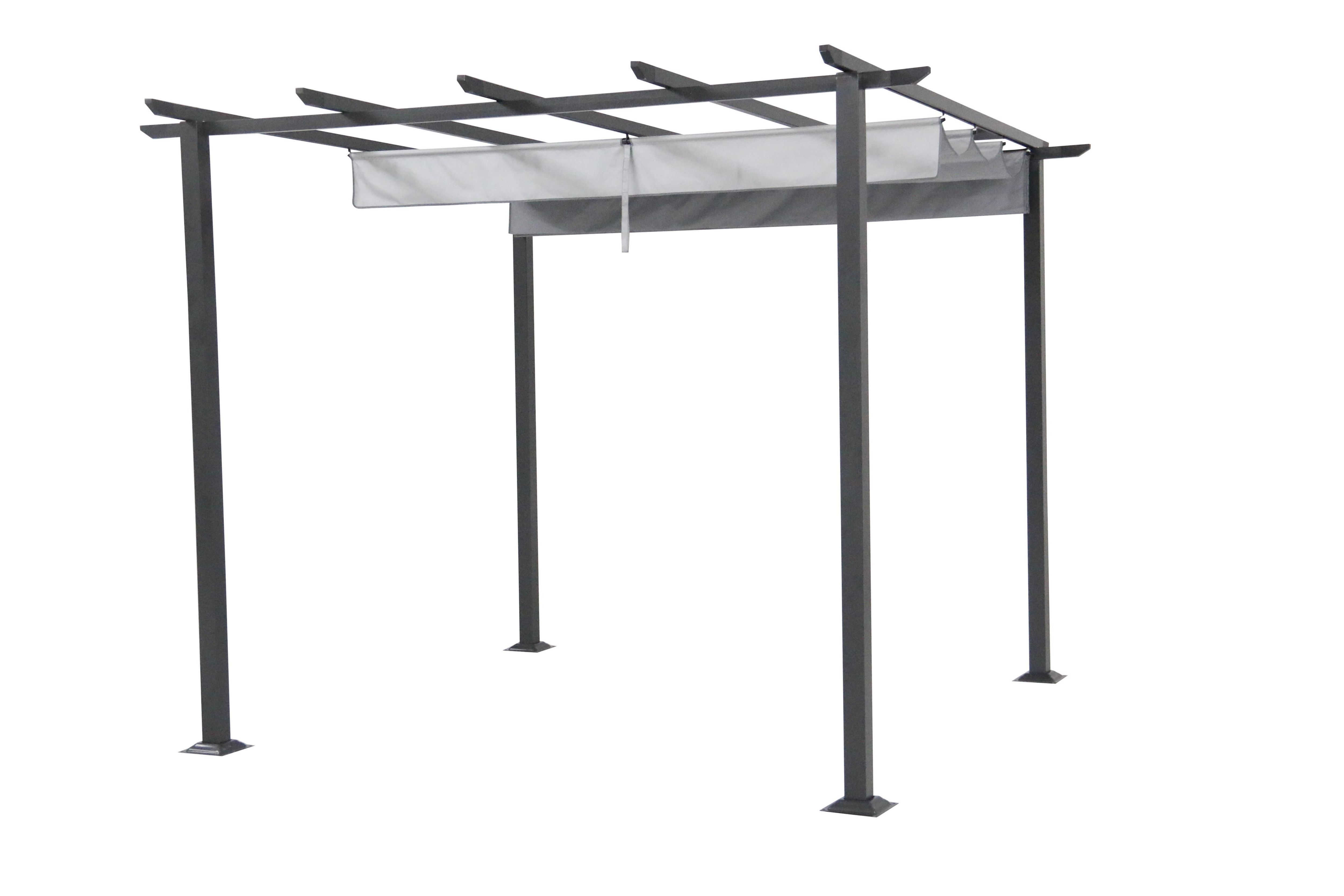 GoodHome Moses Dark grey Square Gazebo, (W)3m (D)3m DIY at B&Q
