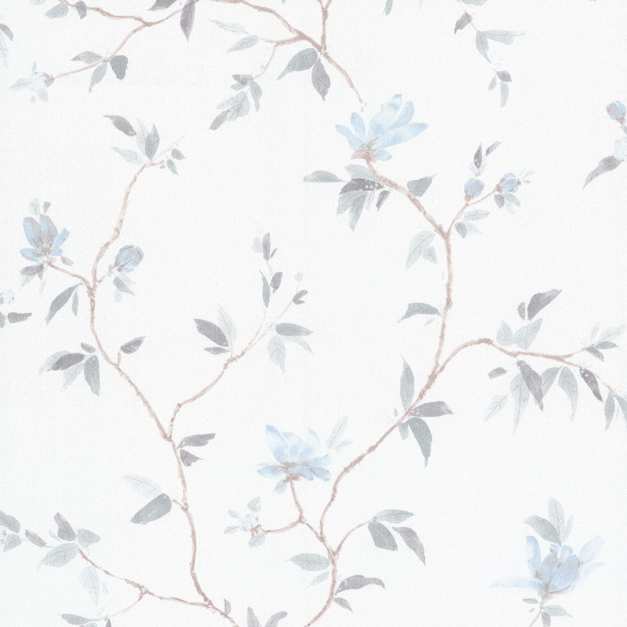 GoodHome Mugga Blue Glitter effect Floral Textured Wallpaper Sample