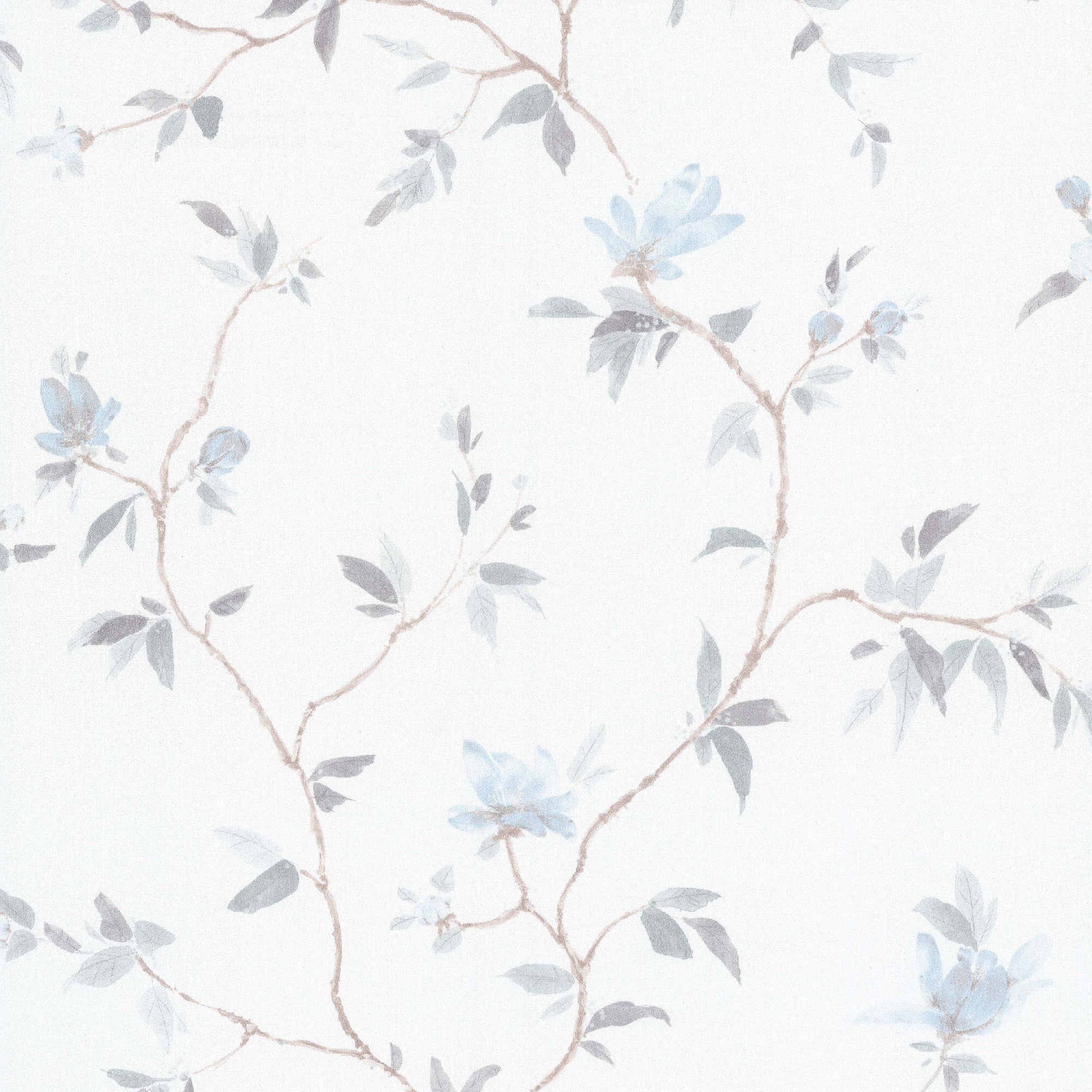 GoodHome Mugga Blue Glitter effect Floral Textured Wallpaper