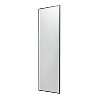 GoodHome Muhely Brushed Black Modern Rectangular Wall-mounted Framed Full length framed mirror, (H)141cm (W)41cm
