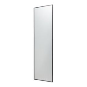 GoodHome Muhely Brushed Black Modern Rectangular Wall-mounted Framed Full length framed mirror, (H)141cm (W)41cm