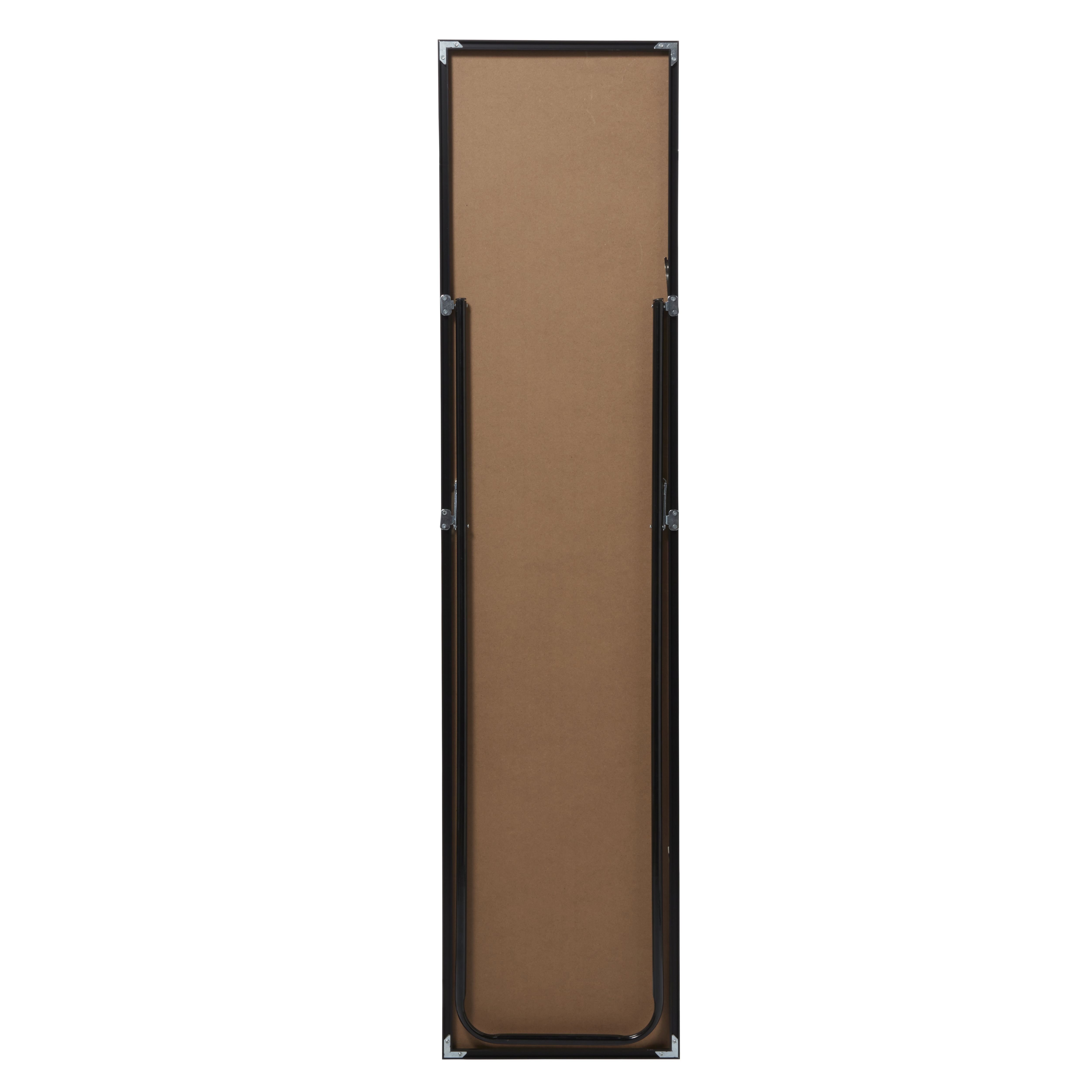 GoodHome Muhely Brushed Black Rectangular Freestanding Framed Mirror, (H)150.5cm (W)35.5cm