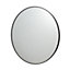GoodHome Muhely Brushed Black Round Wall-mounted Framed Mirror, (H)80.9cm (W)80.9cm
