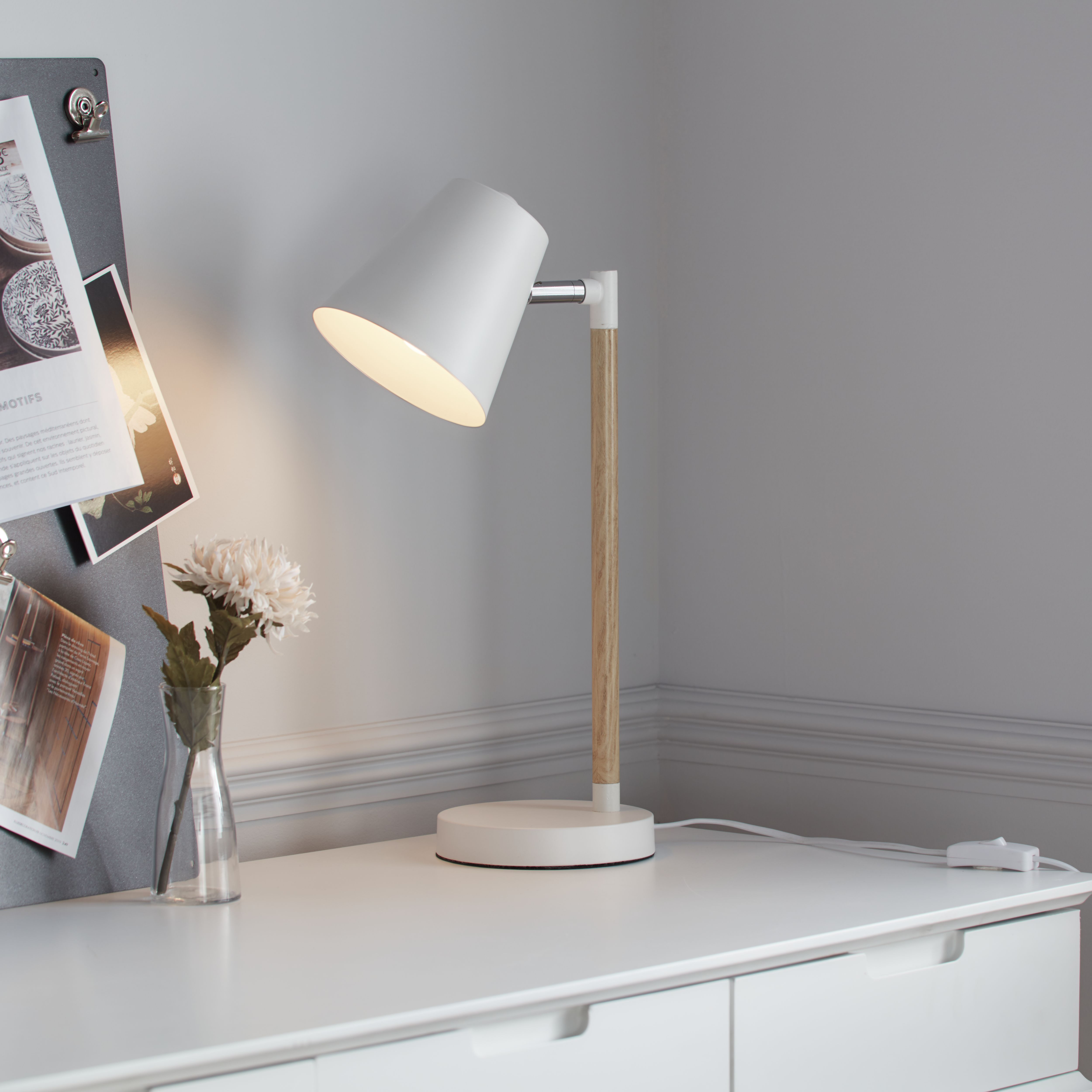 Light wood and store white desk