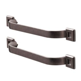GoodHome Murri Pewter effect Silver Kitchen cabinets Handle (L)22cm, Pack of 2