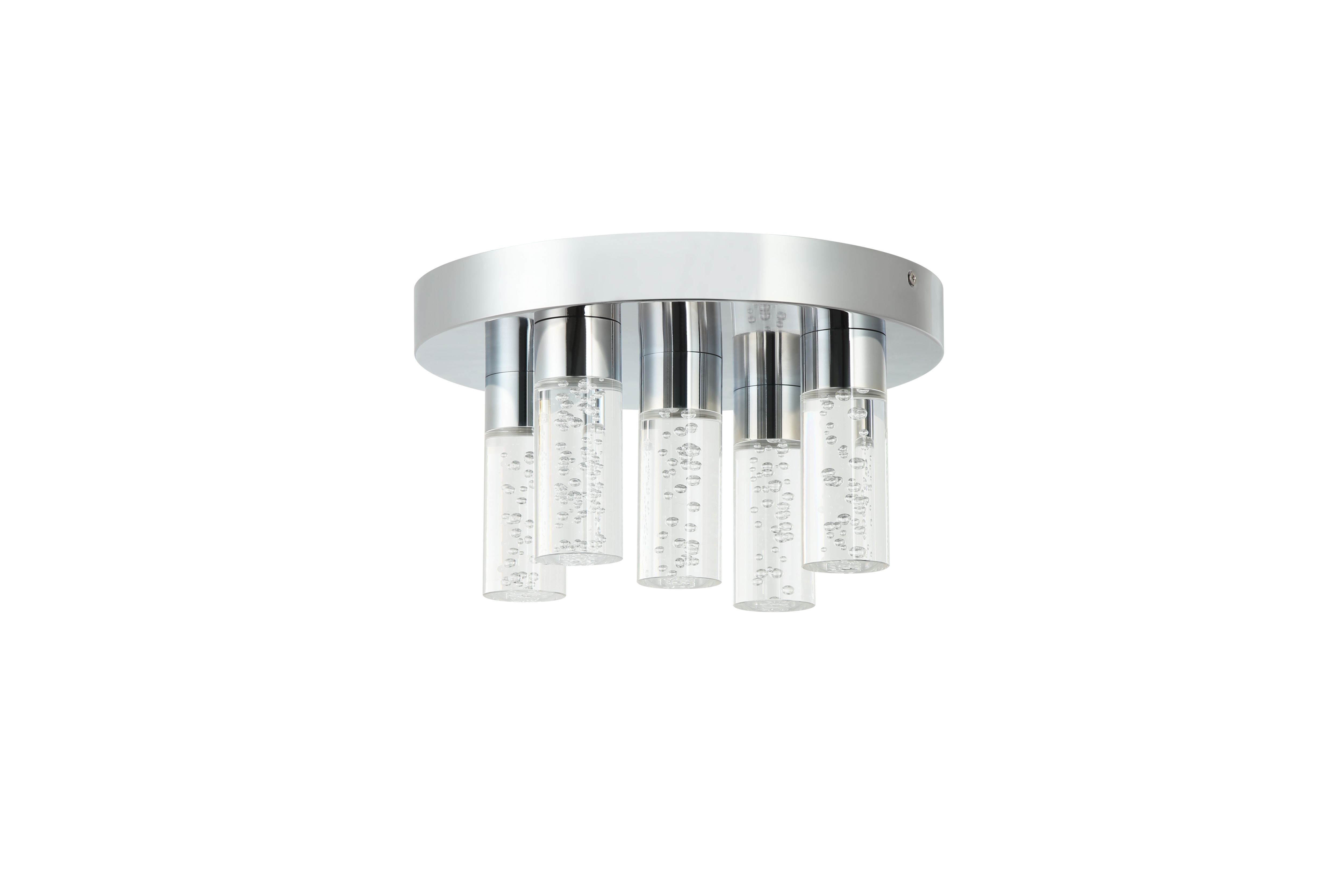 GoodHome Myvat Acrylic & metal Chrome effect 5 Lamp Bathroom LED Ceiling light