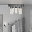 GoodHome Myvat Acrylic & metal Chrome effect 5 Lamp Bathroom LED Ceiling light