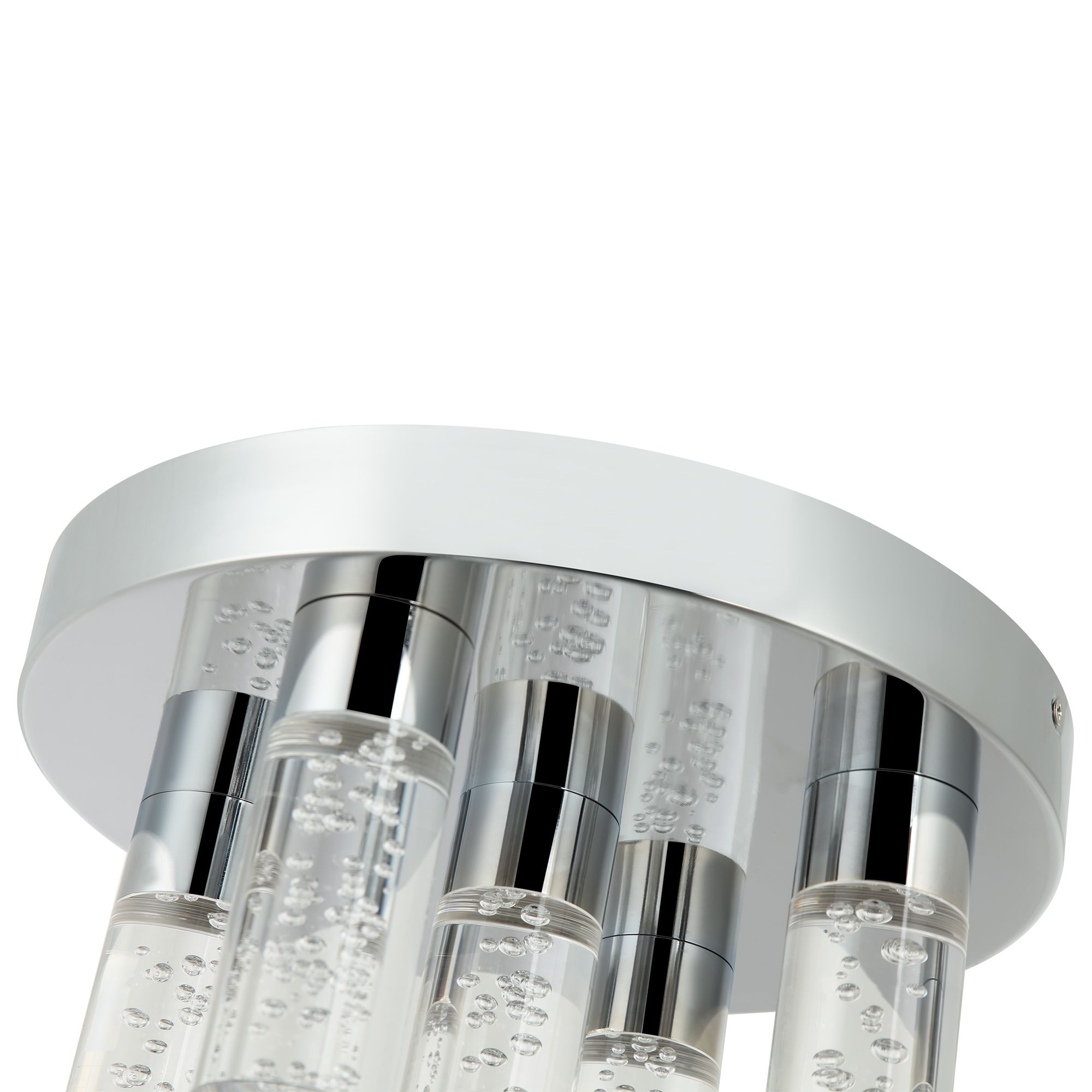 GoodHome Myvat Acrylic & metal Chrome effect 5 Lamp Bathroom LED Ceiling light